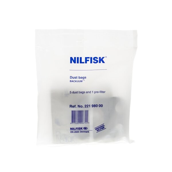 Nilfisk 22198000 Dammsugarpåsar, papper (5-pack)