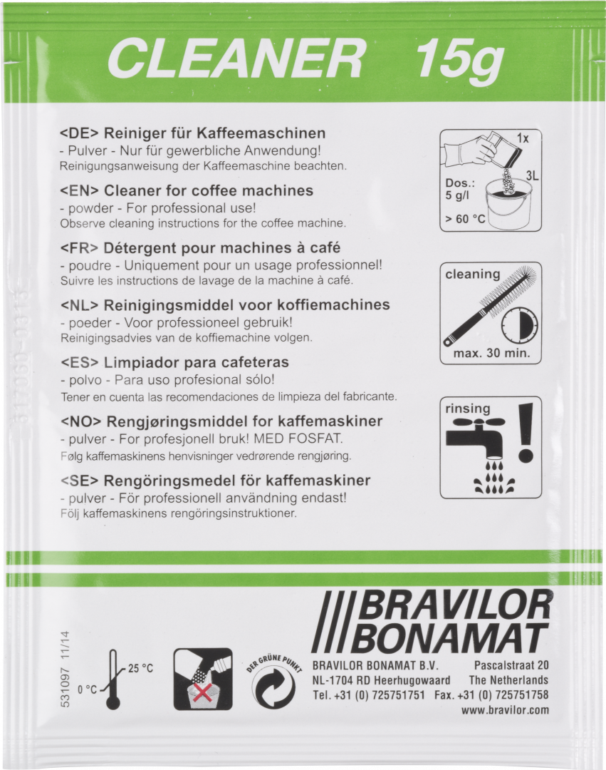 Cleaner 1 kartong 15 påsar, 15 gram per påse